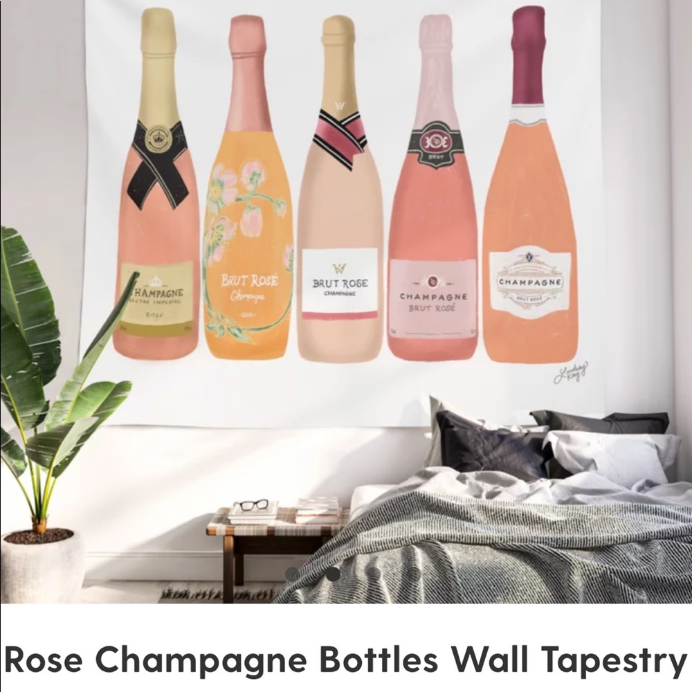 Society6 Rose Champagne Tapestry